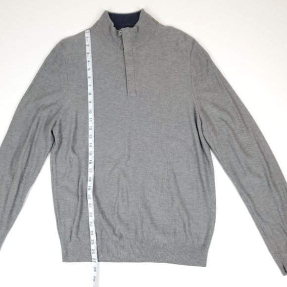 JWN John W Nordstrom grey quarter zip w cashmere - Picture 4 of 9